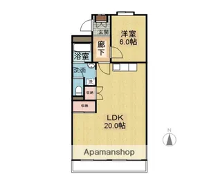 テパーミントカジカワ【206号室】の間取り