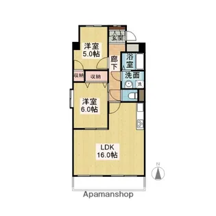 カルチェード石田【101号室】の間取り