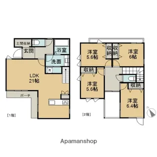 愛知県名古屋市名東区大針3丁目【一戸建】の間取り