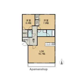 フローリッシュS【1階】の間取り