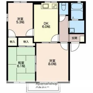 ラフォーレビラ【B201号室】の間取り