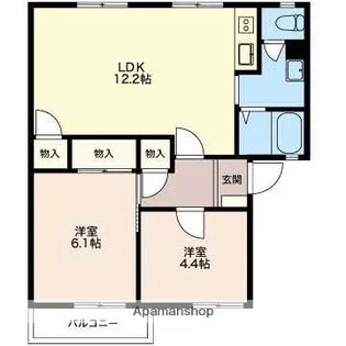グランシャリオ日永西 A・B・C棟【C-201号室】の間取り