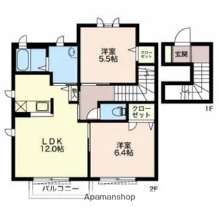 プレリュードNPART2【2階】の間取り
