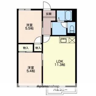 サンライズハイツ【1階】の間取り