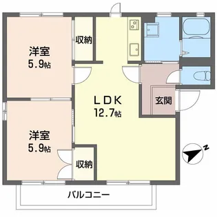 ルミエール城西A【2階】の間取り
