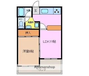 ミューかいぞう【1C号室】の間取り