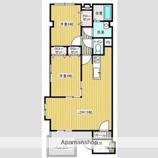 メゾンソレイユ【101号室】の間取り