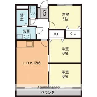 サンハイツ太平洋【4階】の間取り