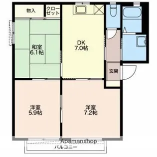 セレーナB【201号室】の間取り