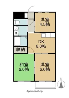 サンリッチ別名【2C号室】の間取り
