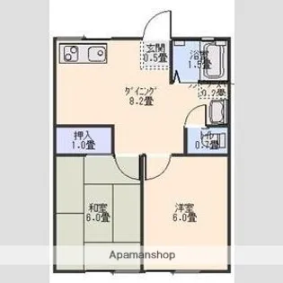 カルテット開栄【D102号室】の間取り