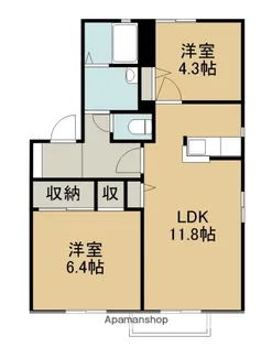 VANTAGE A・B棟【Aー205号室】の間取り