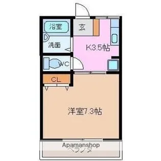 レクエルド城北【201.号室】の間取り