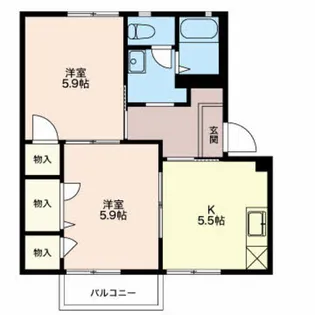 コーポラスたなか C【201号室】の間取り