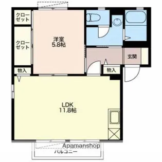 ハイネス21B【2階】の間取り