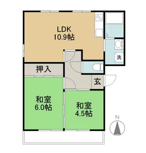 2LDKの間取り画像