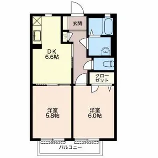エミーナ泊山【2階】の間取り