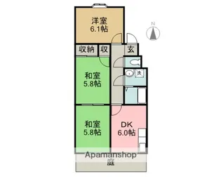 マンション八千代【1階】の間取り