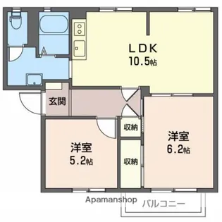 オーシャン城西D【1階】の間取り