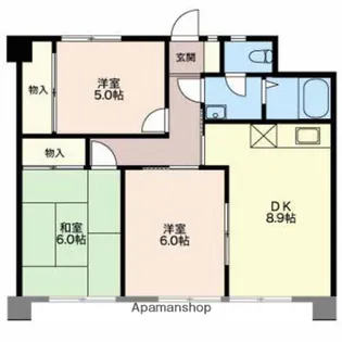 レジデンス大井手【1階】の間取り