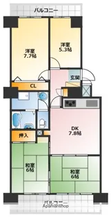 コープ野村四日市【1112号室】の間取り