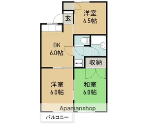 ノーブル三ツ谷【1階】の間取り