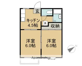 エレガンテカザ・優木【201号室】の間取り