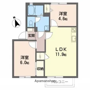 アドミラブール B棟【202号室】の間取り