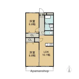 キャッスルヒルズ【2階】の間取り