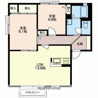 エーデルハイム B棟【2階】の間取り