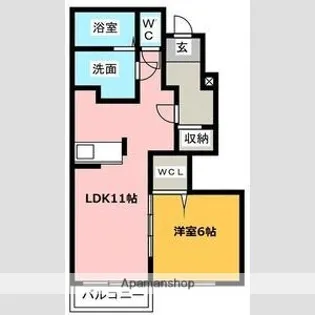 カサ・フローレス【1階】の間取り