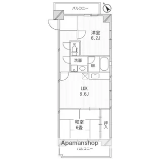 レスカール鵜の森【7階】の間取り