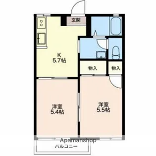 メゾン山の手【205号室】の間取り