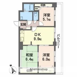 サンパレス大野【2階】の間取り