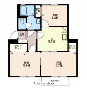フォーリア【202号室】の間取り