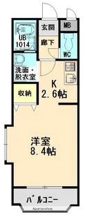 エクセレンスときわ A棟【1D号室】の間取り