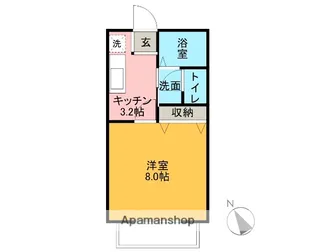 サン・FRIENDS芳ヶ崎【B棟103号室】の間取り