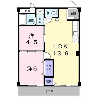 シティハイツ別名B【1階】の間取り