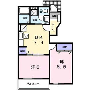 サン・コートB【1階】の間取り