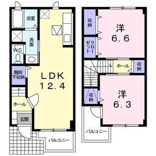カーサコーモド阿倉川Ⅰ【1階】の間取り