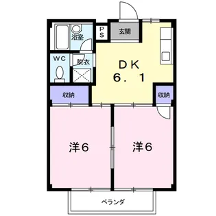 ラフォーレ新正B【2階】の間取り