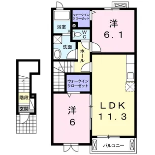 フィオーレ Ⅱ【2階】の間取り