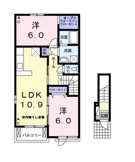 ビオトープあさひB【2階】の間取り
