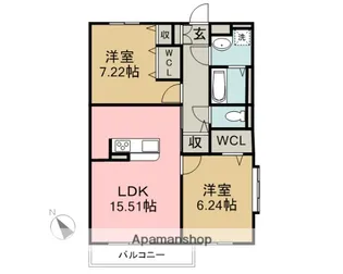 ロテュス エタン【3階】の間取り