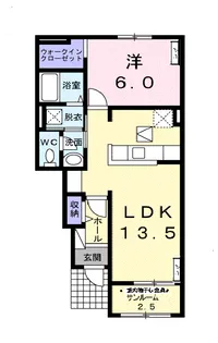 ビオトープあさひA【1階】の間取り