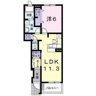 サンビレッジ 伊倉Ⅱ【1階】の間取り