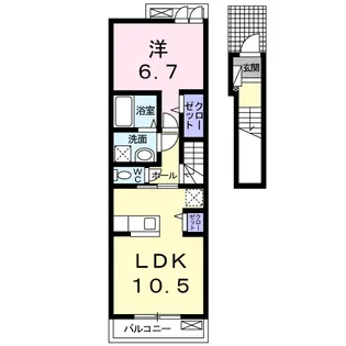 モダン・フリシュB【2階】の間取り