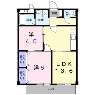 三滝ハイツ【1階】の間取り