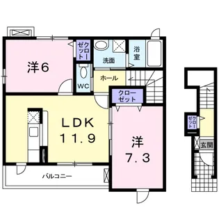 フェリースⅡ【2階】の間取り