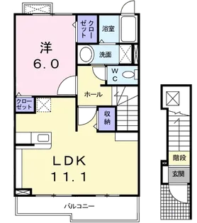 カーザ・ラッフィナート【2階】の間取り